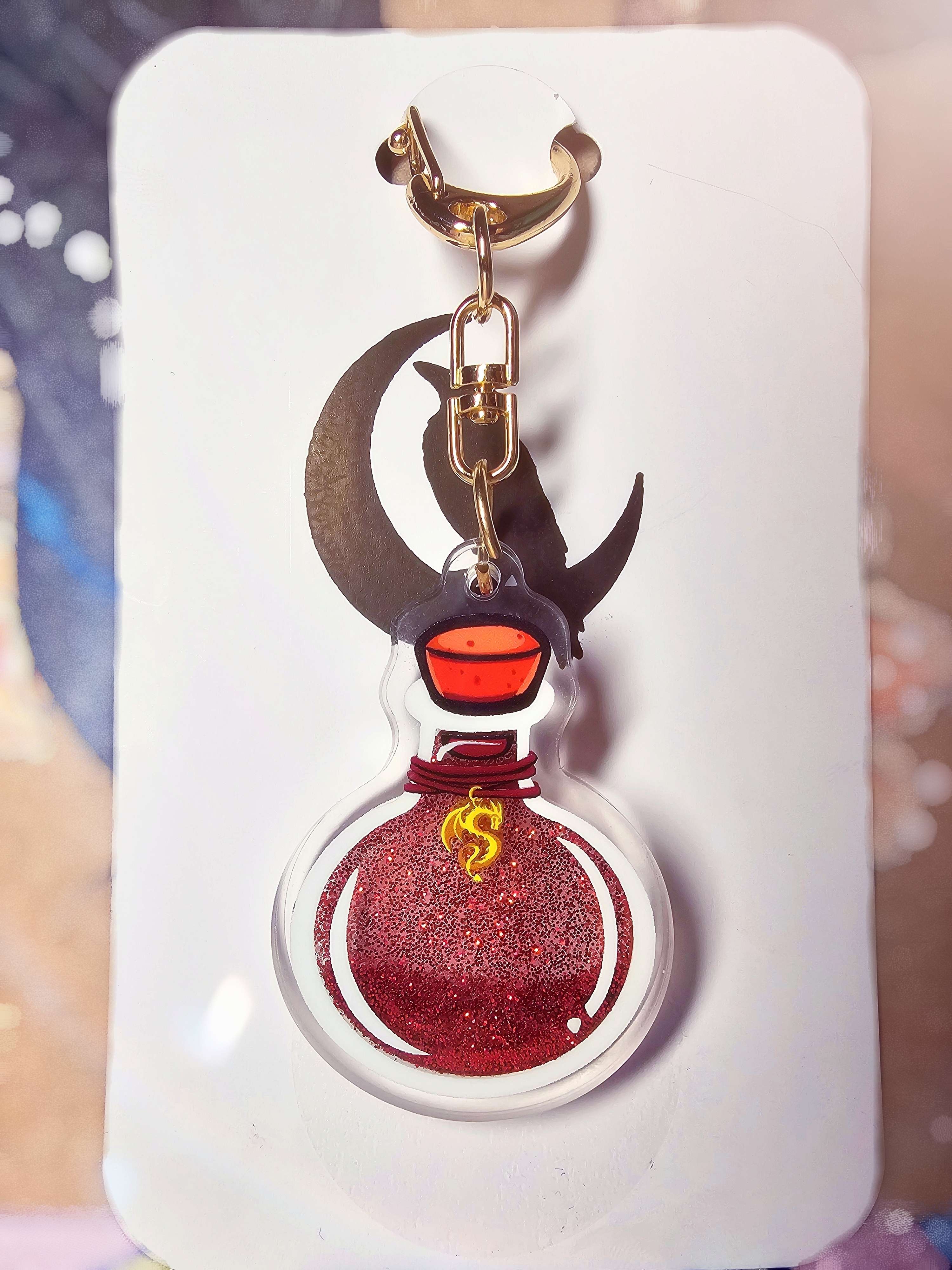 Potion Bottle Liquid Core Keychain